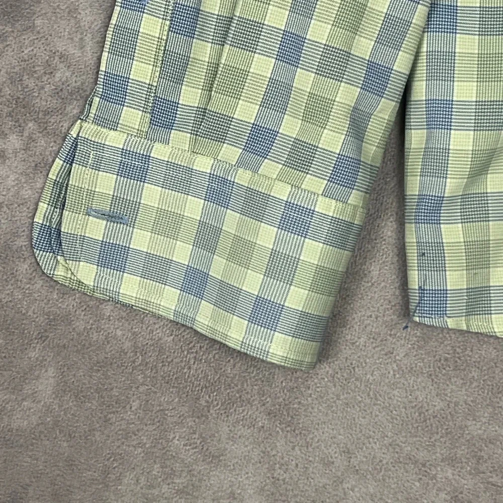 UNTUCKit Button Down Shirt Mens XL Green Blue Plaid Relaxed Fit Long Slv